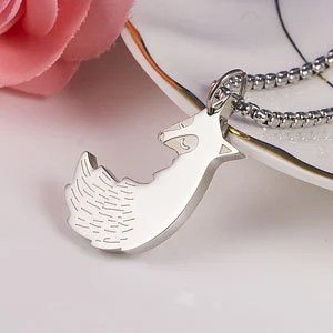 Title 9, Pendentif collier renard et loup en acier inoxy...