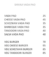 Shivaji Vadapav menu 1