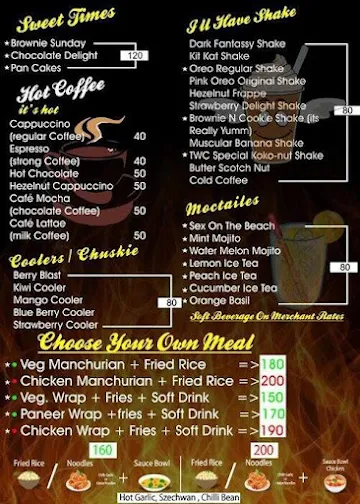 The Wok Chow menu 