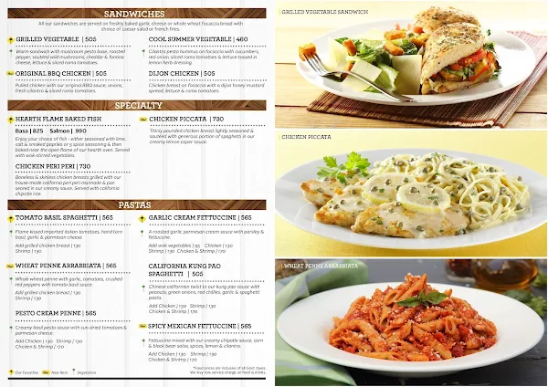 California Pizza Kitchen menu 