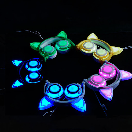 Title 1, Glow Cat Ears Wireless Bluetooth Headset, Fold ...