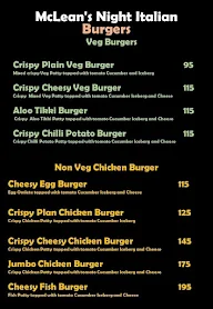 Mclean's Night Italian Burgers menu 1