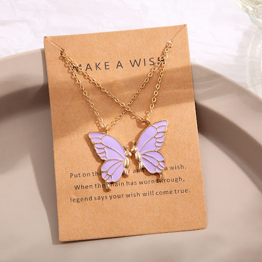 Title 2, Ethnic Style Colorized Butterfly Necklace, a vi...