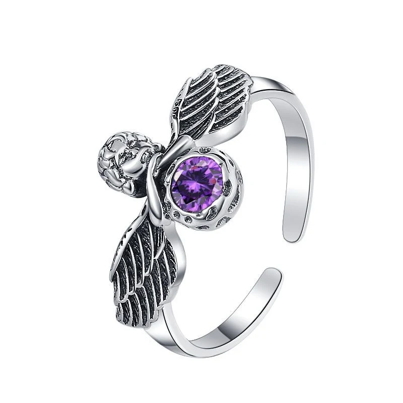 Title 4, Sterling Silver 925 Angel Wings Ring for Women,...