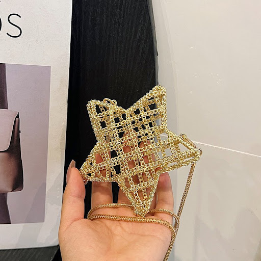 Title 7, Classic Style Hollow Metal Star Bag for Women, ...
