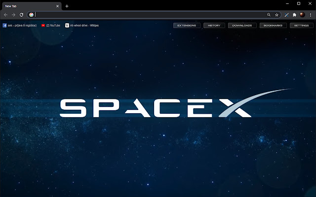 SpaceX Animated New Tab chrome extension