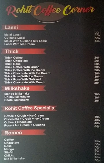 Rohit Coffee Corner menu 