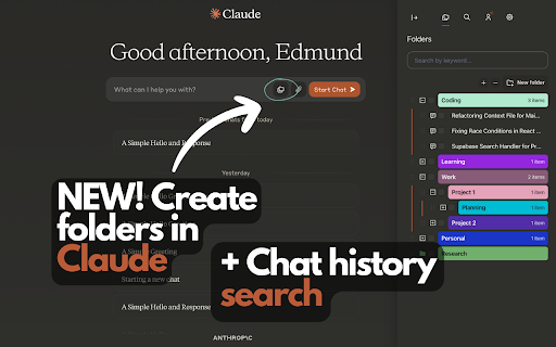 Easy Folders: ChatGPT & Claude Chat Organizer