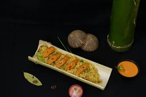 Bamboo Chicken Seekh Kebab Dum Biryani