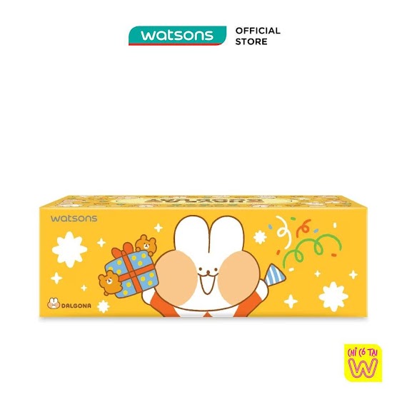 Khăn Giấy Hộp Watsons Velvety Soft Box Tissues (Dalgona) 3Ply X 100Sheets