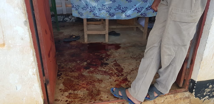 The gruesome scene where two administrators were murdered by unknown assailants in Mbwajumwali, Lamu East, last year.