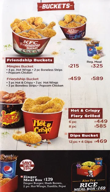 KFC menu 