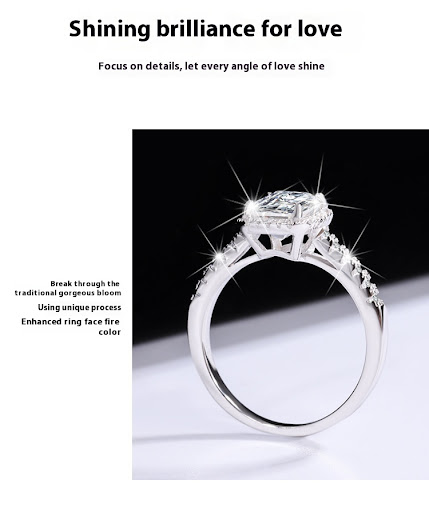 Title 2, Dames sterling zilveren moissanite ring
