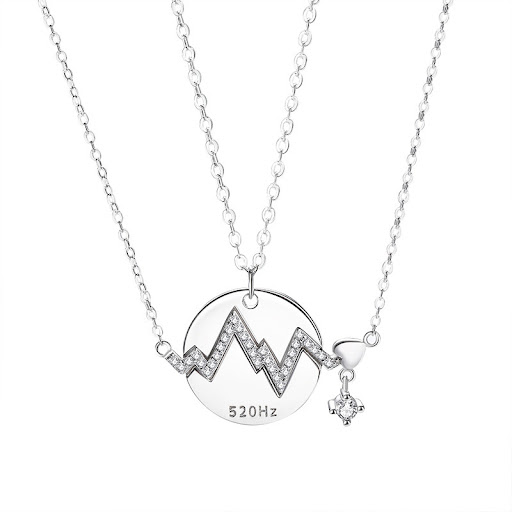 Title 3, Hertz Couple Necklace Sterling Silver ECG Lock....