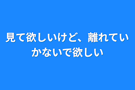 見て欲しいけど、離れていかないで欲しい