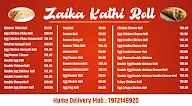 Zaika Kathi Roll menu 2