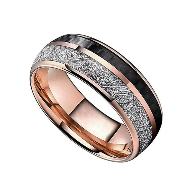 8MM Edelstahlring für Damen und Herren, modisch und langlebig, perfekt für den Alltag und besondere Anlässe, stilvoller Schmuck.