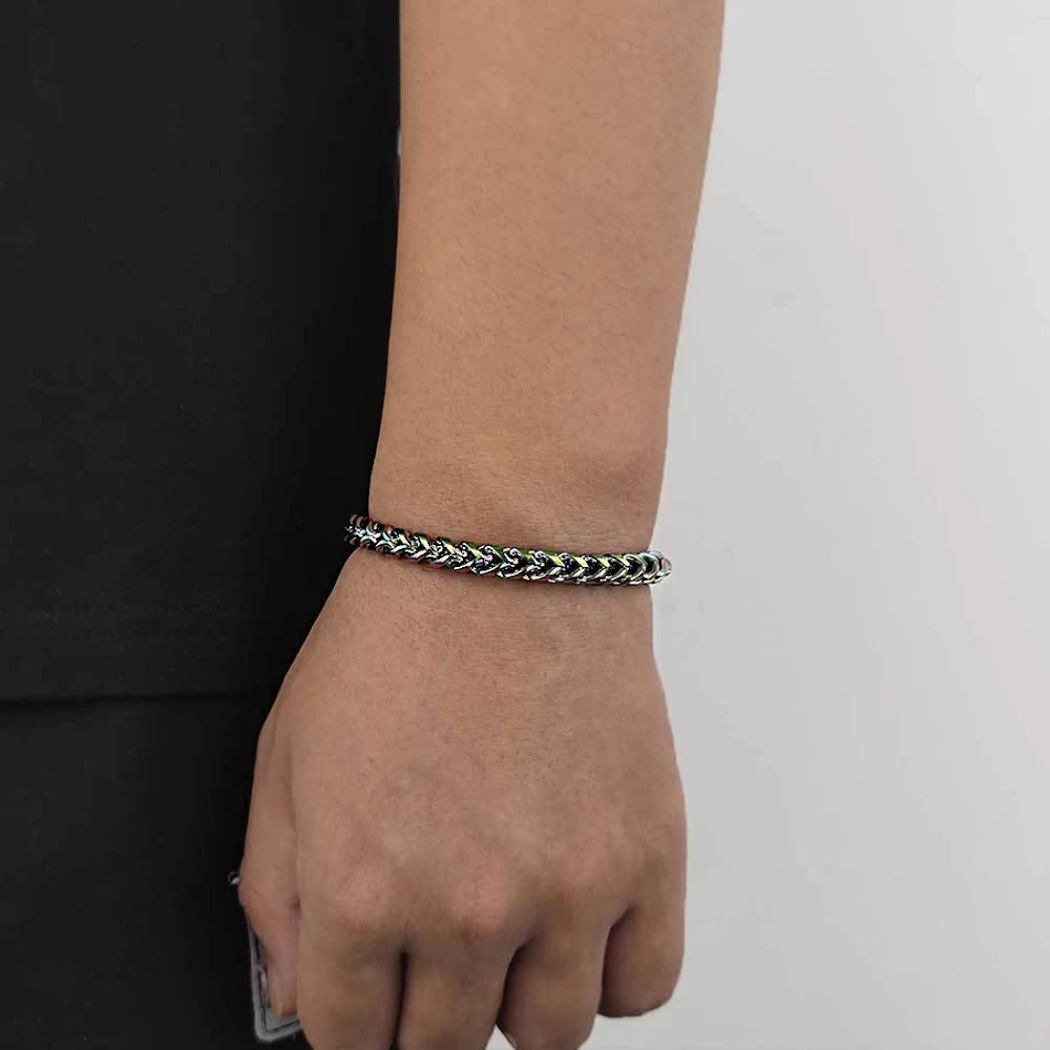 Collana Hip Hop in Acciaio Inossidabile con Chiusura a Molla da 6mm, Resistente ed Elegante, Perfetta per un Look Urbano e alla Moda.