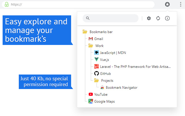 Bookmark Navigator chrome extension