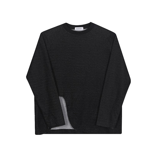 Title 5, Mens Long Sleeved T-shirt with Irregular Hem f...