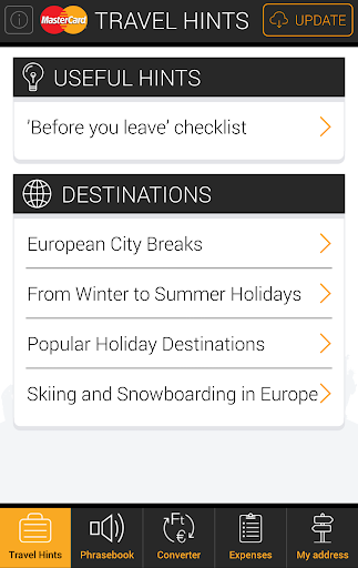 MasterCard Travel Hints