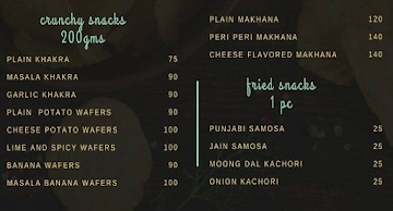 Jainsons menu 