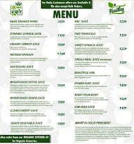 Sage Natural Cold Press Juicery menu 1