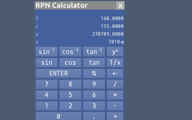 RPN Calculator chrome extension