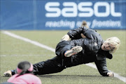 EYE ON WORLD CUP: Vera Pauw during the South African women's senior soccer team training session at Nike Training Centre in Soweto last month 
      Photo: Duif du Toit/Gallo Images