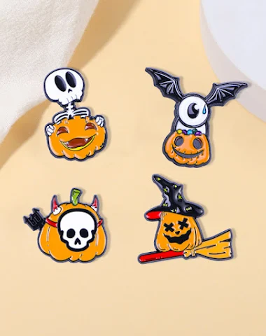 Halloween Cartoon Brooch Pumpkin He - 0