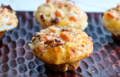 Bacon Tomato Cup on a plate.