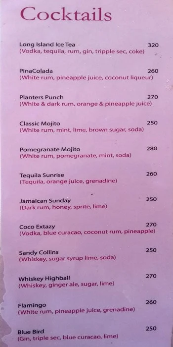 The Bongo menu 