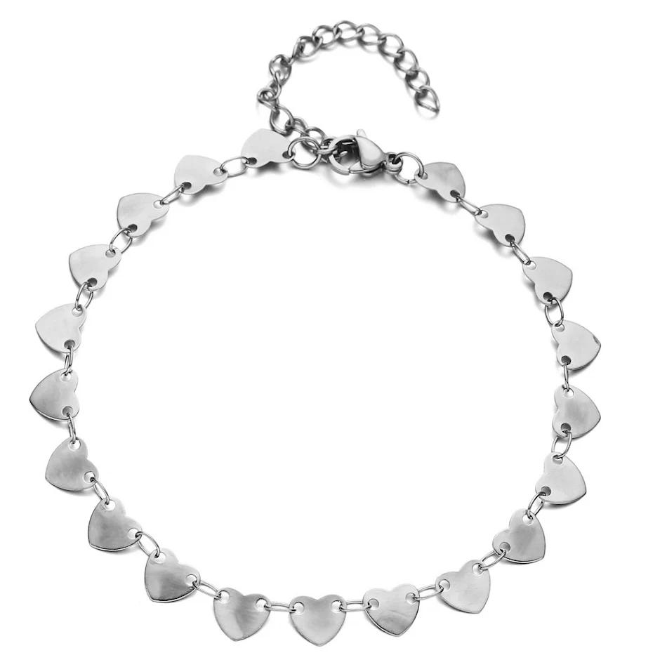 Bracelet court en acier inoxydable doré argenté, simple et gracieux. Design minimaliste pour femme. Bijou élégant pour un usage quotidien.