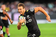 Andre Esterhuizen of the Cell C Sharks attacks the goal line during the 2018 Super Rugby game between the Sharks and the Highlanders at Kings Park Stadium, Durban on 5 May 2018.