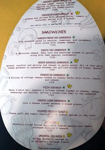 Egg Bistro menu 