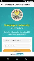 Sambalpur University Results Screenshot