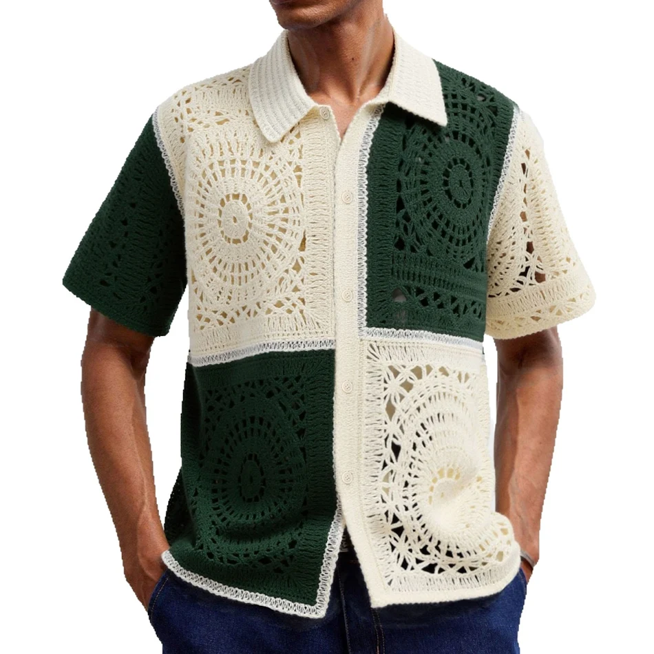Heren gebreide trui met kleurblokken, veelzijdig en modieus. Past overal bij, ideaal voor een comfortabele en stijlvolle look.