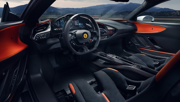 The stripped-out interior is designed to save weight.