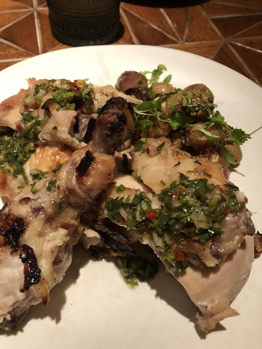 Half Rotisserie chicken with chimichurri