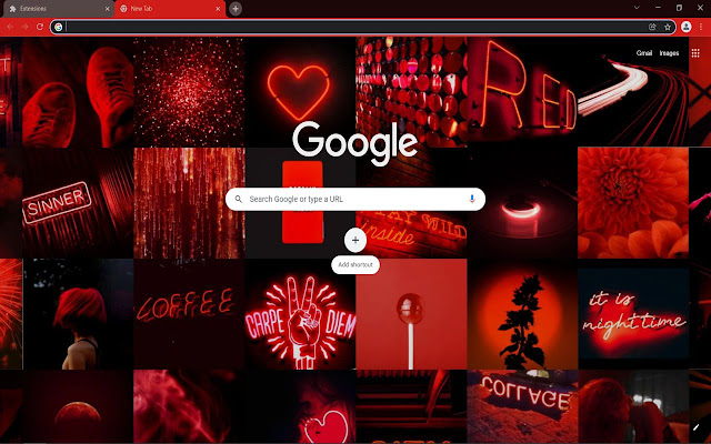 Neon Red Aesthetic Collage