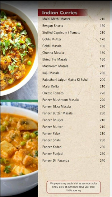 Udupi Restaurant menu 