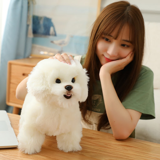 Title 5, Simulation Bichon Frise plush toy doll, realist...