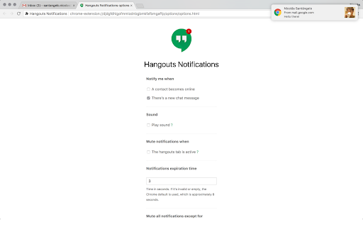 Hangouts Notifications expiration 