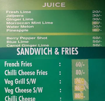 Lassi Shop menu 