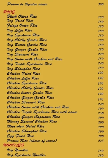 Momoz menu 