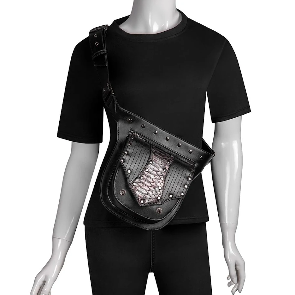 Gear Duke Vintage Steampunk Bag Retro Rock Gothic shoulder, waist, and leg bag for women and men. Victorian style. Perfe