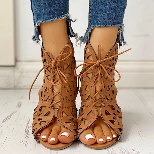 Title 2, Womens Cutout Sandals Fashion Low Heel Lace-up...