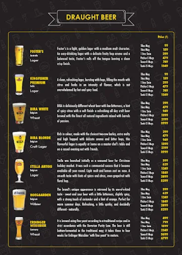 The Beer Cafe menu 