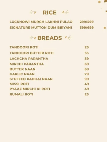 Dalchini menu 