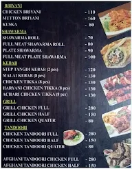 Shau Arabian Point menu 2